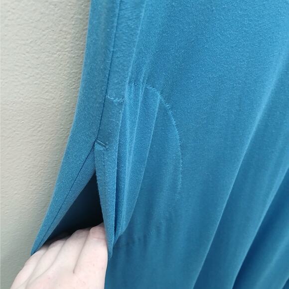 Logo by Lori Goldstein Stretchy Handkerchief Hem Midi Tank Dress Size Medium - Picture 3 of 5